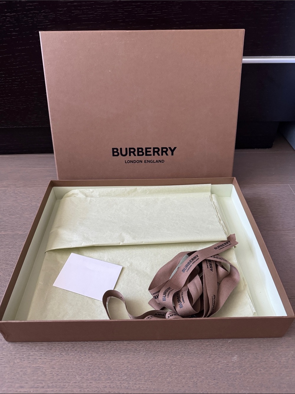 Burberry Empty Gift Scarf Garment Box and Ribbon 13” x 10” x 2”